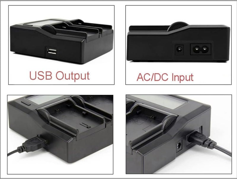 EMOVERY Quick LCD Battery Charger for Sony BP-U60 BPU60 BP-U30 BPU30 BP-U65 BP-U66 BP-U90 BP-U95 BC-U1 BC-U2 PMW-100 PMW-150 160 200 PMW-EX1 EX3 F3 FS5 FS7 PMW-300K2 XDCAM EX Camera - Image 5